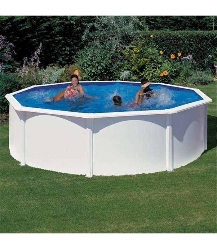 piscina gre fidji redonda de acero chapa blanca o 300 x 120 cm kit300eco
